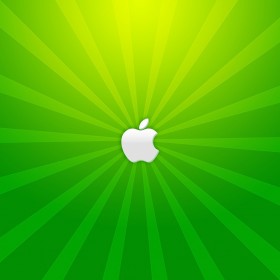 Green Apple Burst iPad Wallpaper
