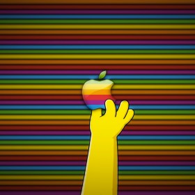 Homer Simpson Apple Logo iPad Wallpaper